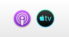 The alleged new app icons for discrete Apple Podcast and TV apps. (Source: 9to5Mac)