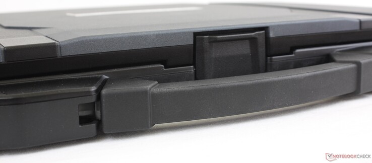 Front: Rubberized carrying handle