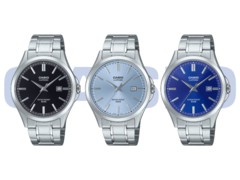 From left to right (pictured): Casio MTS-115D-1AV, MTS-115D-2A2V, and the MTS-115D-2A1V. There are two more models, which aren't included in this image. (Image source: Casio - Edited)