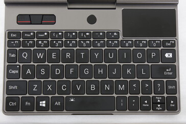 A single-level white backlight illuminates all keys and symbols. Fingerprint-enabled power button comes standard