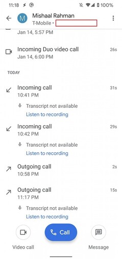 Google Phone will eventually offer transcripts of recorded calls. (Image Source: XDA Developers)