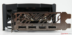 The external ports of the Sapphire Nitro+ Radeon RX 6750 XT