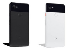 The &#039;Just Black&#039; and the &#039;Black and White&#039; Pixel 2 XL made by LG. (Source: Droidlife)