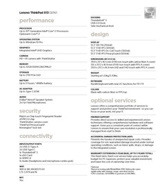 Lenovo ThinkPad X13 (Intel) specifications