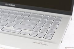 The NumPad and Arrow keys of the Asus VivoBook S15 are smaller, spongier, and more cramped than the main QWERTY keys despite having adjacent extra space for larger key caps
