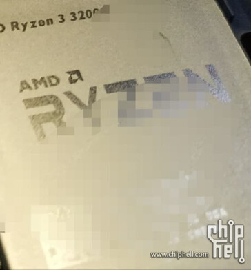 Close-up of supposed AMD Ryzen 3 3200G. (Source: Chiphell)