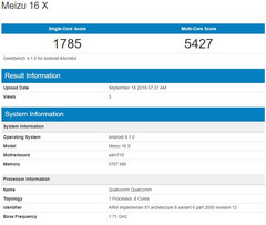Meizu 16X Geekbench listing (Source: Geekbench Browser)