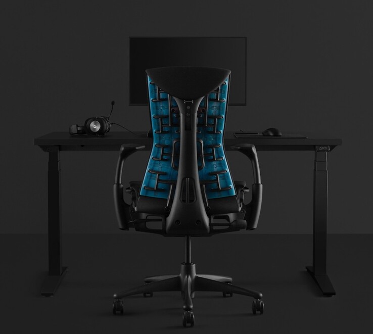 The new gaming chair and companion table. (Image: Herman Miller)
