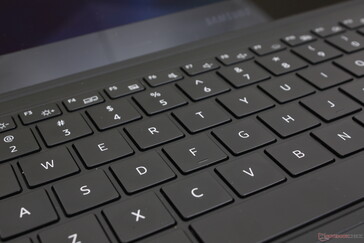 Key feedback and travel are roughly in between the lighter keys of the Razer Blade 15 and deeper keys of the HP Spectre 360 15