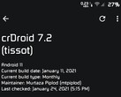 Android 11 (via crDroid 7.2 ROM) on Xiaomi Mi A1 (Source: Own)