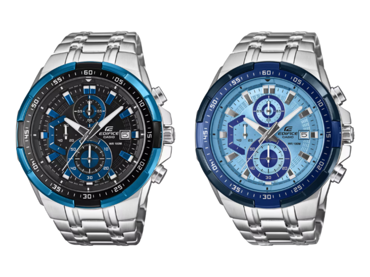 The Casio Edifice EFR539D-1A2V (left) and EFR539DE-2AV (right) watches. (Image source: Casio)