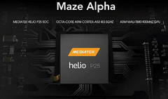 Maze Alpha processor details now official Helio P25