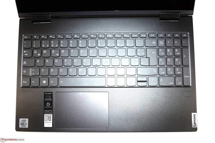 Keyboard area of the Lenovo Yoga C740-15IML