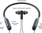 Samsung U Flex Headphones headset with flexible neckband, Bixby and S Health buttons