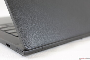 Genuine leather outer lid feels good and deters fingerprints. The Yoga 9i 2-in-1 features the same option
