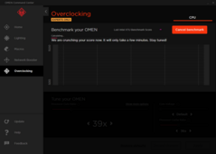 Built-in benchmark tool for overclocking.