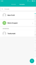 Telephone app: contacts