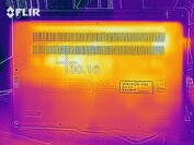 Heat map of the bottom of the device at idle