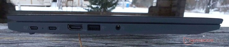 Left: 2x Thunderbolt 4, HDMI 2.0b, USB-A 3.2 Gen 1, audio jack