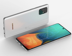 The back of the A71 appears very similar to that of an iphone 11, while the display is inspired by the Note 10 design. (Source: OnLeaks) 