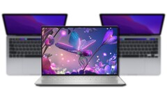 The new Dell XPS 13 Plus 9320 laptop was clearly faster than the older Apple MacBook Pro 13. (Image source: Dell/Apple - edited)