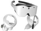 The Sharp Xrostella VR1 virtual reality glasses and controllers can be used with smartphones and PCs. (Image source: Sharp)
