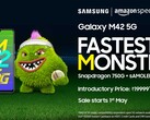 The Galaxy M42 5G is now official. (Source: Amazon.in)