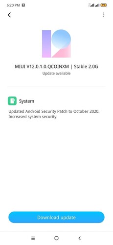 V12.0.1.0.QCOINXM for the Redmi Note 8. (Image source: Adimorah Blog)