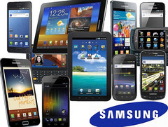 Various Samsung smartphones and tablets