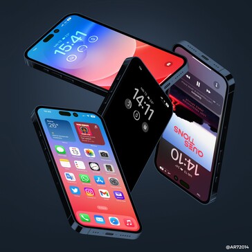 Apple iPhone 14 Pro/iOS 16 concept rendering. (Image source: @AR72014)