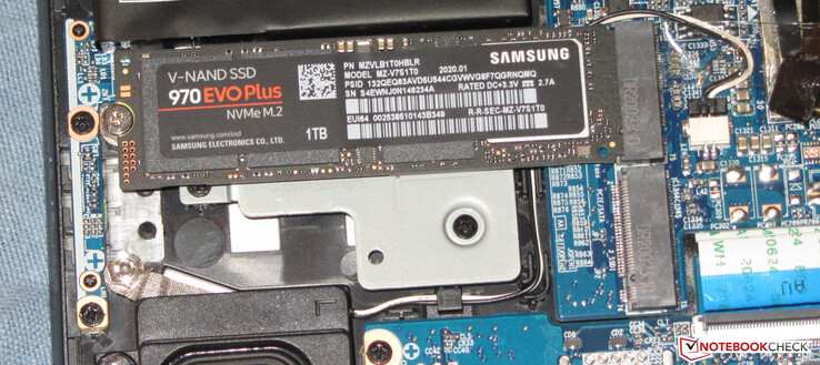 An NVMe SSD serves as system drive. A second SSD in the M.2 2280 format (NVMe or SATA) can be installed.