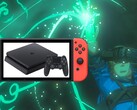 There is a rumor that the PS4 power-rivaling Super Switch could be launched alongside Breath of the Wild 2. (Image source: Nintendo/Sony - edited)