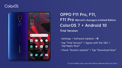OPPO announces its new beta for the F11 series. (Source: Twitter)