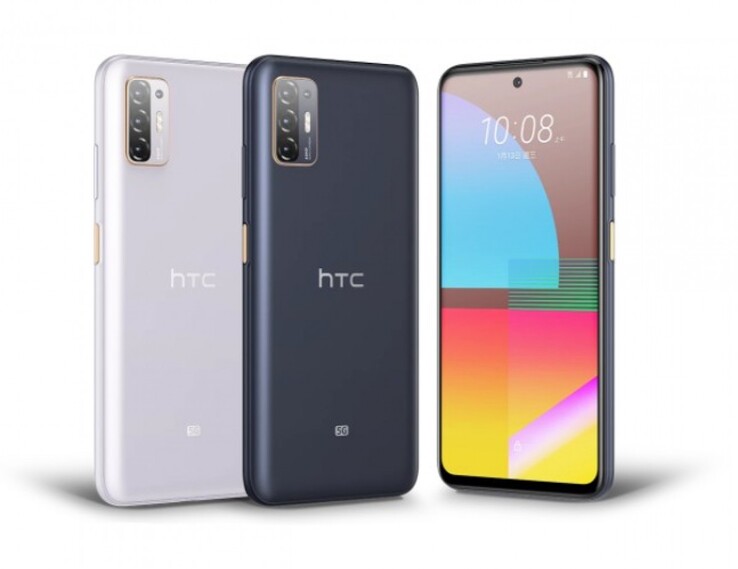 The Desire 21 Pro 5G in both available colors. (Source: HTC)