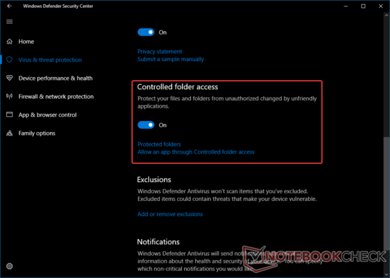 Controlled Folder Access in Windows Defender.