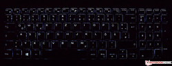 Keyboard of the Dell Inspiron 17-7786 (illuminated)