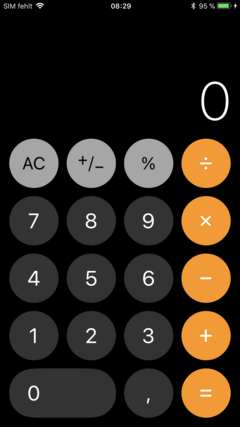 Calculator now with round buttons
