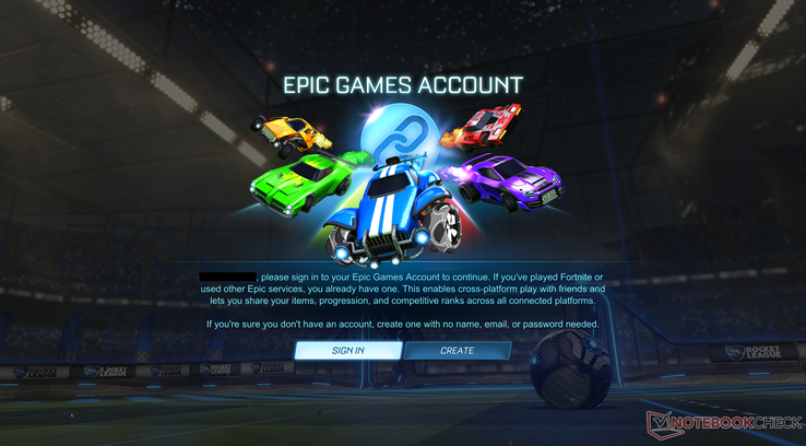 You cannot play Rocket League without an Epic Games account. (Image source: Notebookcheck)