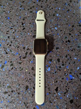 Apple Watch Series 5: 44 mm, stainless steel chassis, sports strap