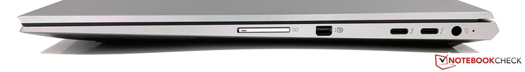 Right side: SD reader, Mini-DisplayPort, 2x USB-C w/ Thunderbolt 3 (3.2 Gen.2, DisplayPort), power