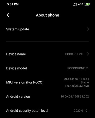 Android 10 update in India. (Image source: @maheshpathade68)