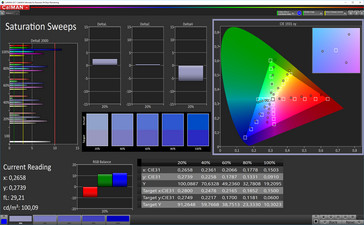 CalMAN Color Saturation (sRGB target color space)