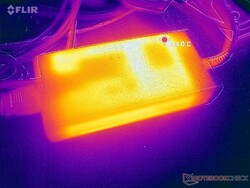 AC adapter can reach 44 C when running demanding loads for long periods