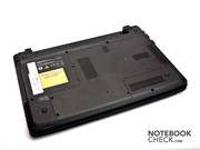 The hardware can be accessed through a hatch along the bottom of the case. There's access to RAM, HDD, wifi card and even the CPU.