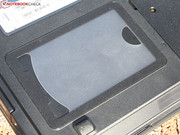 Business style: a business card can be pushed into the slot at the bottom.