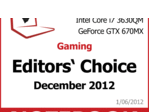 Notebookcheck's Best of December 2012 - Notebooks Notebookcheck's Best of December 2012 - Notebooks