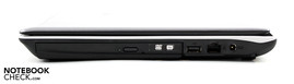 Right side: AC, USB, DVD-burner