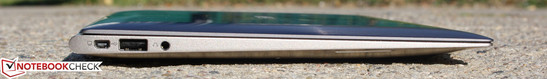 Left: VGA, USB 2.0, headphone