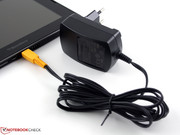 The only accessory is the power adapter that is connected to the micro USB port.