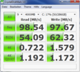 Crystal Disk Mark 3.0: 98 MB/s reading